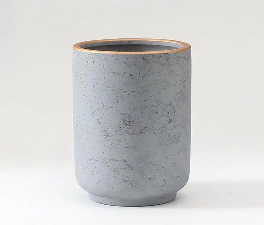 Handcrafted Soft Gray Ceramic Vase with Fine Organic Texture